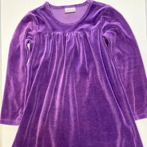 Hanna Andersson Long Sleeve Velour Dress, Long Sleeve, Purple Girl's Size (6-7)